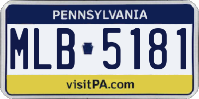 PA license plate MLB5181