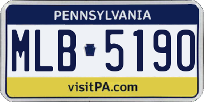 PA license plate MLB5190