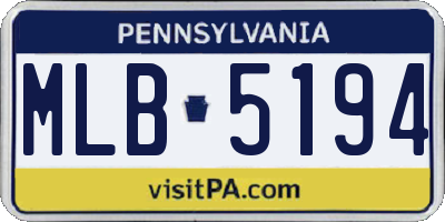 PA license plate MLB5194