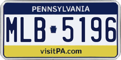 PA license plate MLB5196