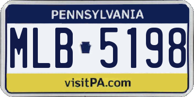 PA license plate MLB5198