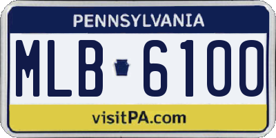 PA license plate MLB6100