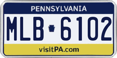 PA license plate MLB6102