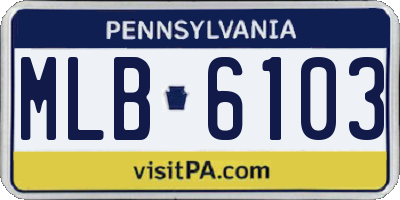 PA license plate MLB6103