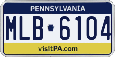 PA license plate MLB6104