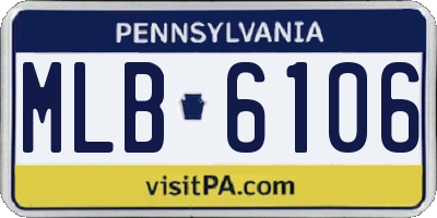 PA license plate MLB6106