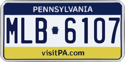 PA license plate MLB6107