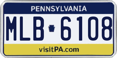 PA license plate MLB6108