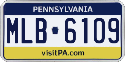PA license plate MLB6109