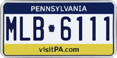 PA license plate MLB6111