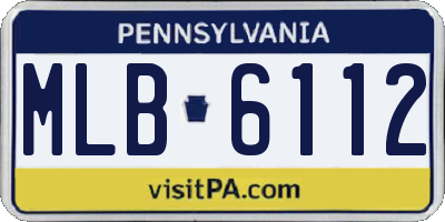 PA license plate MLB6112