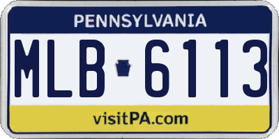 PA license plate MLB6113