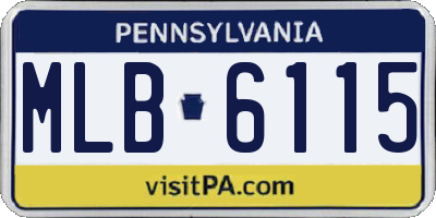 PA license plate MLB6115