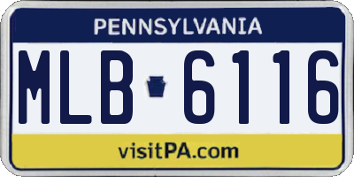 PA license plate MLB6116