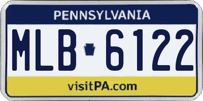 PA license plate MLB6122