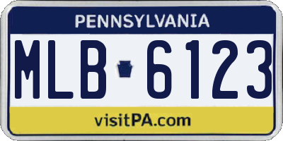 PA license plate MLB6123