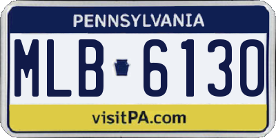 PA license plate MLB6130