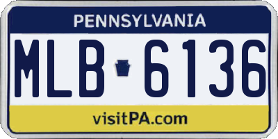 PA license plate MLB6136