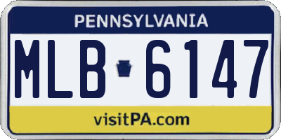PA license plate MLB6147
