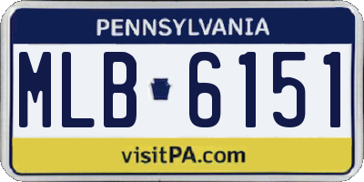 PA license plate MLB6151