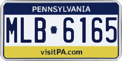PA license plate MLB6165