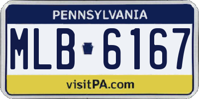 PA license plate MLB6167