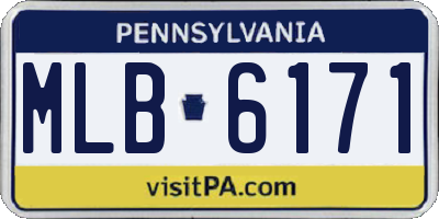 PA license plate MLB6171