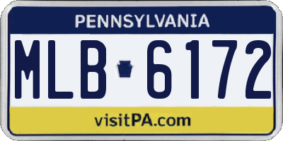 PA license plate MLB6172