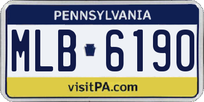 PA license plate MLB6190