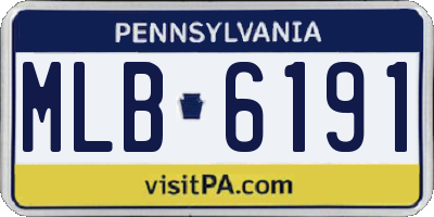 PA license plate MLB6191