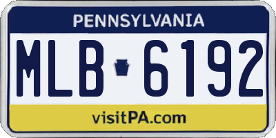 PA license plate MLB6192