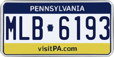 PA license plate MLB6193