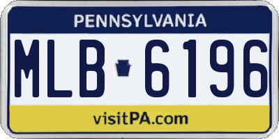 PA license plate MLB6196