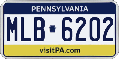 PA license plate MLB6202