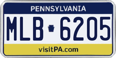 PA license plate MLB6205