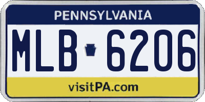 PA license plate MLB6206