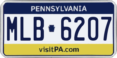 PA license plate MLB6207