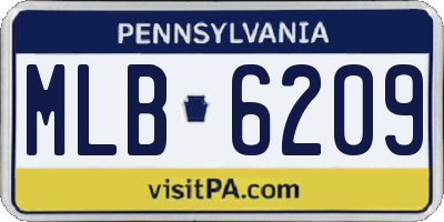 PA license plate MLB6209