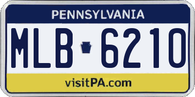 PA license plate MLB6210