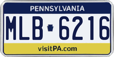 PA license plate MLB6216
