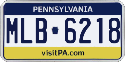 PA license plate MLB6218
