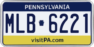 PA license plate MLB6221
