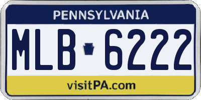 PA license plate MLB6222