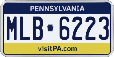PA license plate MLB6223