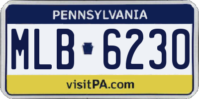 PA license plate MLB6230