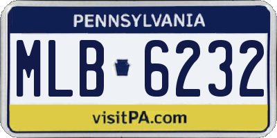 PA license plate MLB6232