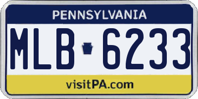 PA license plate MLB6233