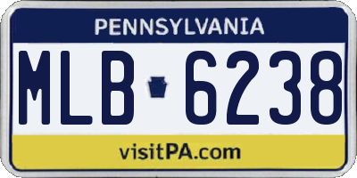 PA license plate MLB6238