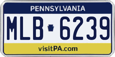 PA license plate MLB6239