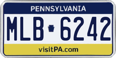 PA license plate MLB6242